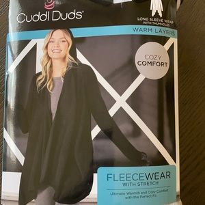 NWT Women's Cuddl Duds Fleece Hooded cardigan